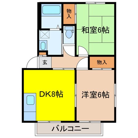 ひさごハイツA棟の物件間取画像